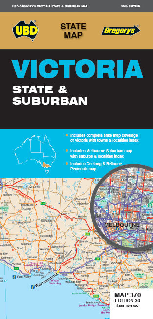 Carte routière n° 370 - Victoria State & Suburban | UBD Gregory's