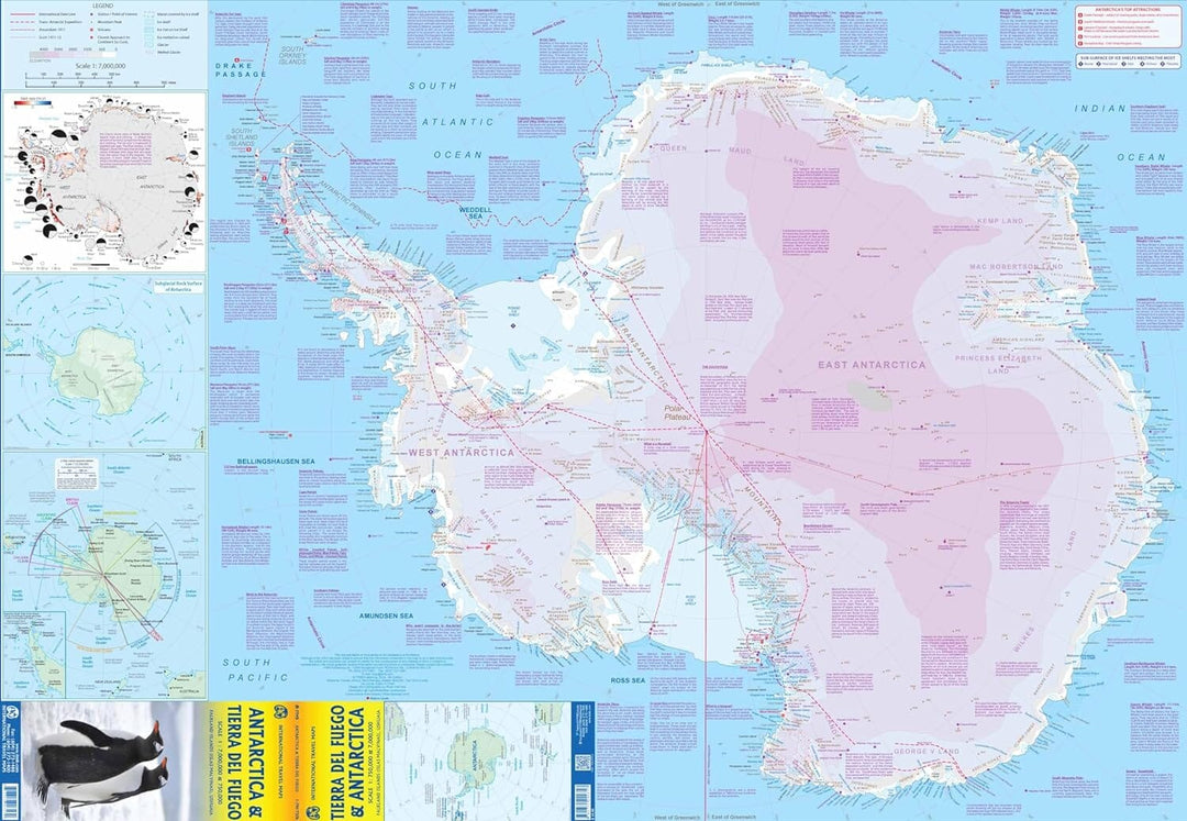 Carte de voyage - Antarctique & Terre de Feu | ITM carte pliée ITM 