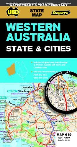 Carte générale n° 619 - Australie-Occidentale | UBD Gregory's carte pliée UBD Gregory's 