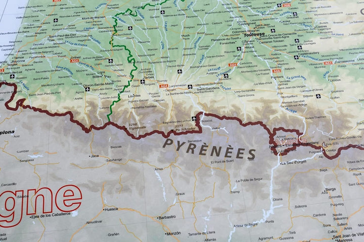 Carte murale plastifiée - France physique (100 x 100 cm) | GeoMetro carte murale petit tube taux réduit GeoMetro 
