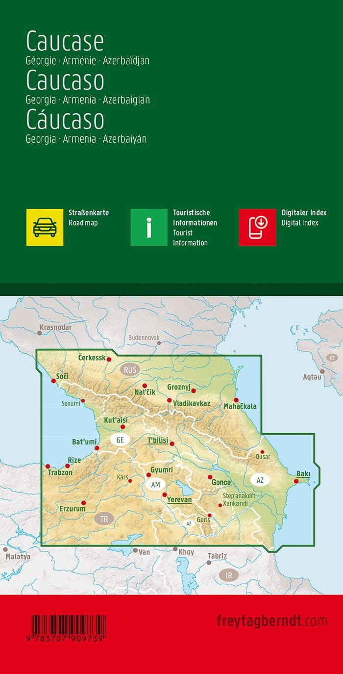 Carte routière - Caucase (Arménie, Géorgie & Azerbaijan) | Freytag & Berndt carte pliée Freytag & Berndt 