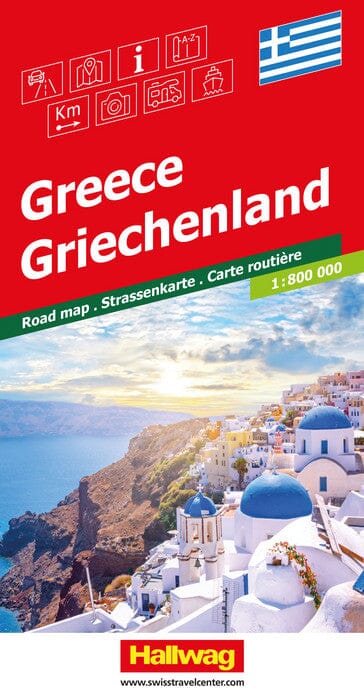 Carte routière - Grèce | Hallwag carte pliée Hallwag
