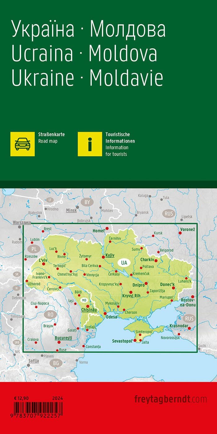 Carte routière - Ukraine & Moldavie | Freytag & Berndt carte pliée Freytag & Berndt 