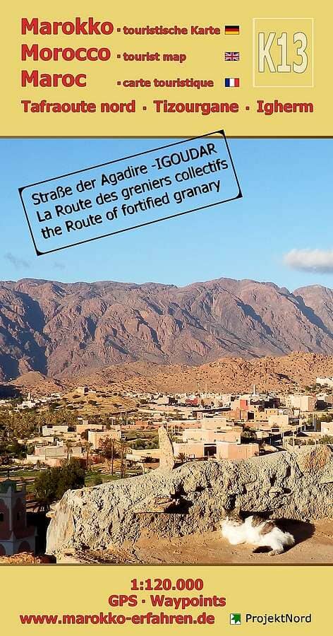 Carte touristique K13 - Tafraoute nord, Tizourgane, Igher (Maroc) | Huber carte pliée Huber 