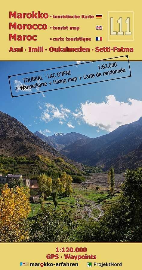 Carte touristique L11 - Asni, Imlil, Oukaïmeden, Setti-Fatma (Maroc) | Huber carte pliée Huber 