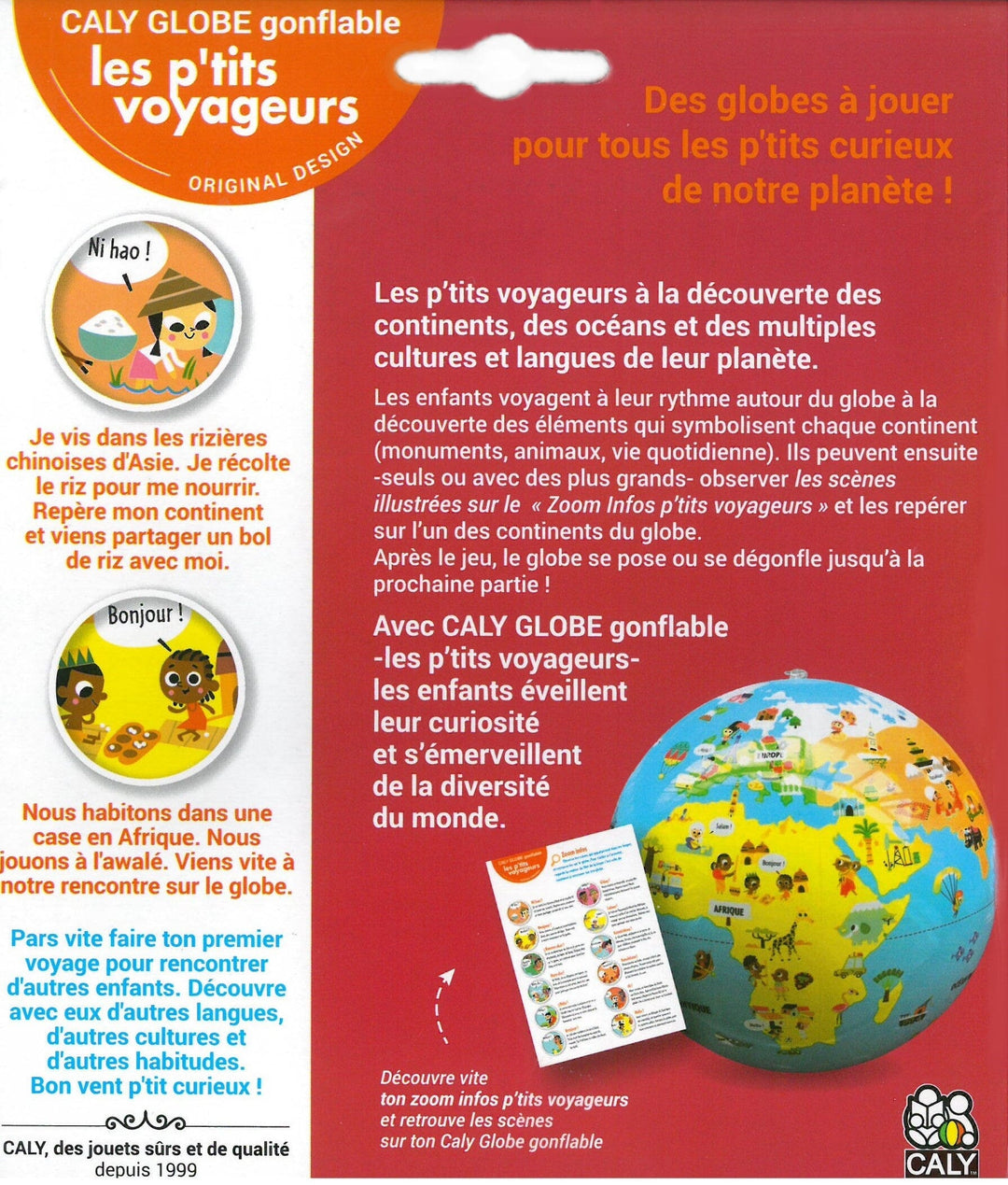 Globe gonflable de 30 cm - P'tits Voyageurs (3 ans et +) | Calytoys globe Calytoys 