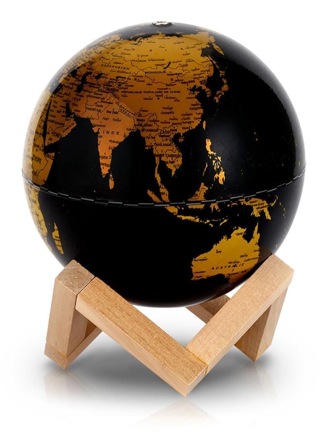 Globe terrestre lumineux de diamètre 14 cm, Noir et Or, avec support e – La  Compagnie des Cartes - Le voyage et la randonnée