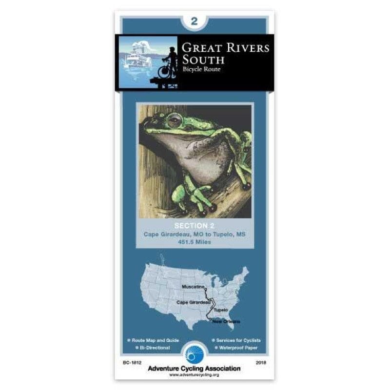 Great Rivers South - Bicycle Route #2 | Adventure Cycling Association carte pliée Adventure Cycling Association