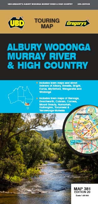 Plan & Carte régionale n° 381 - Albury, Wodonga, Murray River & High country (Victoria)| UBD Gregory's carte pliée UBD Gregory's 