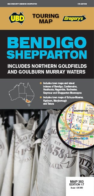 Plan & Carte régionale n° 383 - Bendigo, Shepparton (Victoria) | UBD Gregory's carte pliée UBD Gregory's 