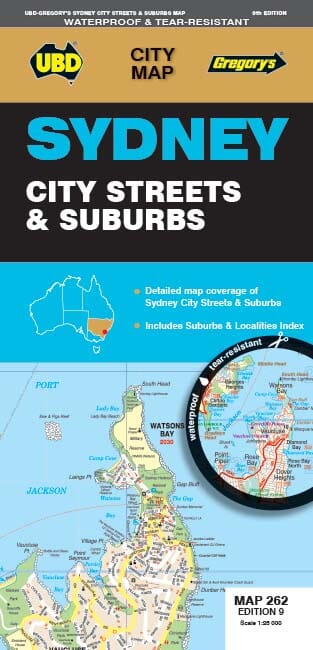 Plan de ville - Sydney City Streets & Suburbs, n° 262 | UBD Gregory's carte pliée UBD Gregory's 