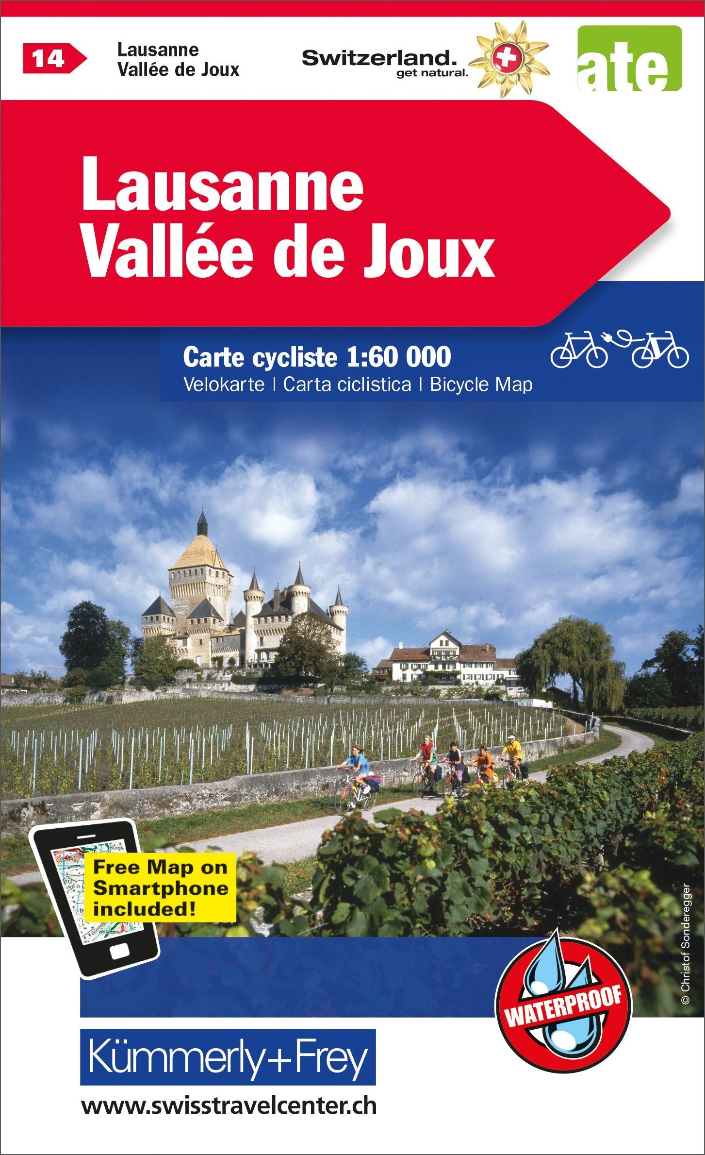 Carte cycliste n VK.14 Lausanne Vallee de Joux Suisse Kummerly La Compagnie des Cartes Le voyage et la randonnee