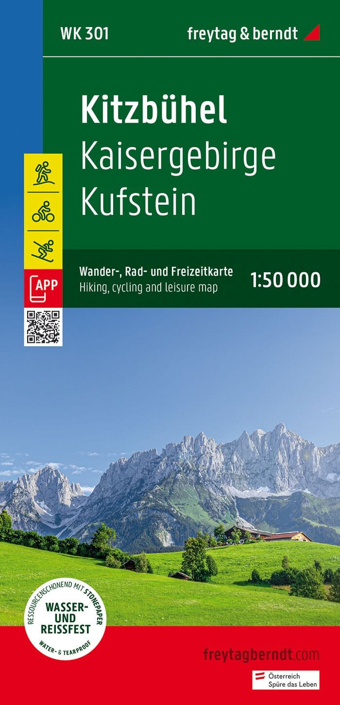 Carte de randonnée - Kufstein - Kaisergebirge - Kitzbühel (Alpes autrichiennes), n° WK301 | Freytag & Berndt carte pliée Freytag & Berndt 