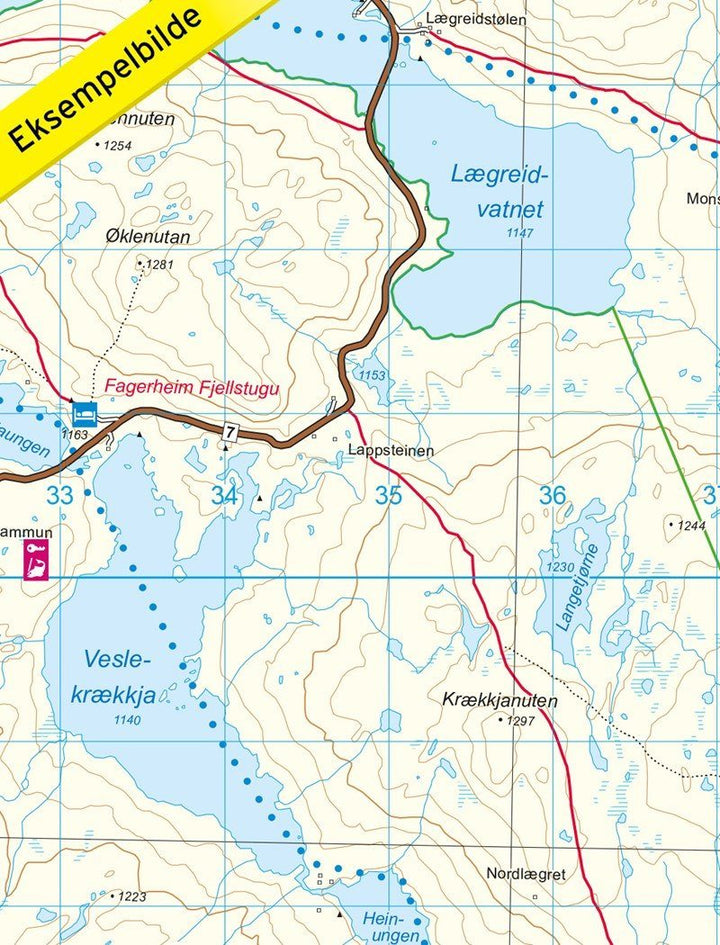 Carte de randonnée n° 2703 - Skarverennet Skarverittet (Norvège) | Nordeca - Turkart 1/50 000 carte pliée Nordeca 
