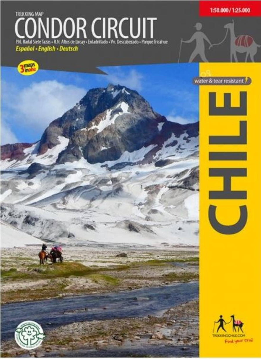 Carte de trekking du circuit Condor | Trekking Chile carte pliée Trekking Chile 