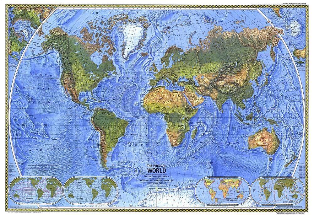 Carte Monde en relief/Physical world map - Atlas - LIVRES -   - Livres + cadeaux + jeux