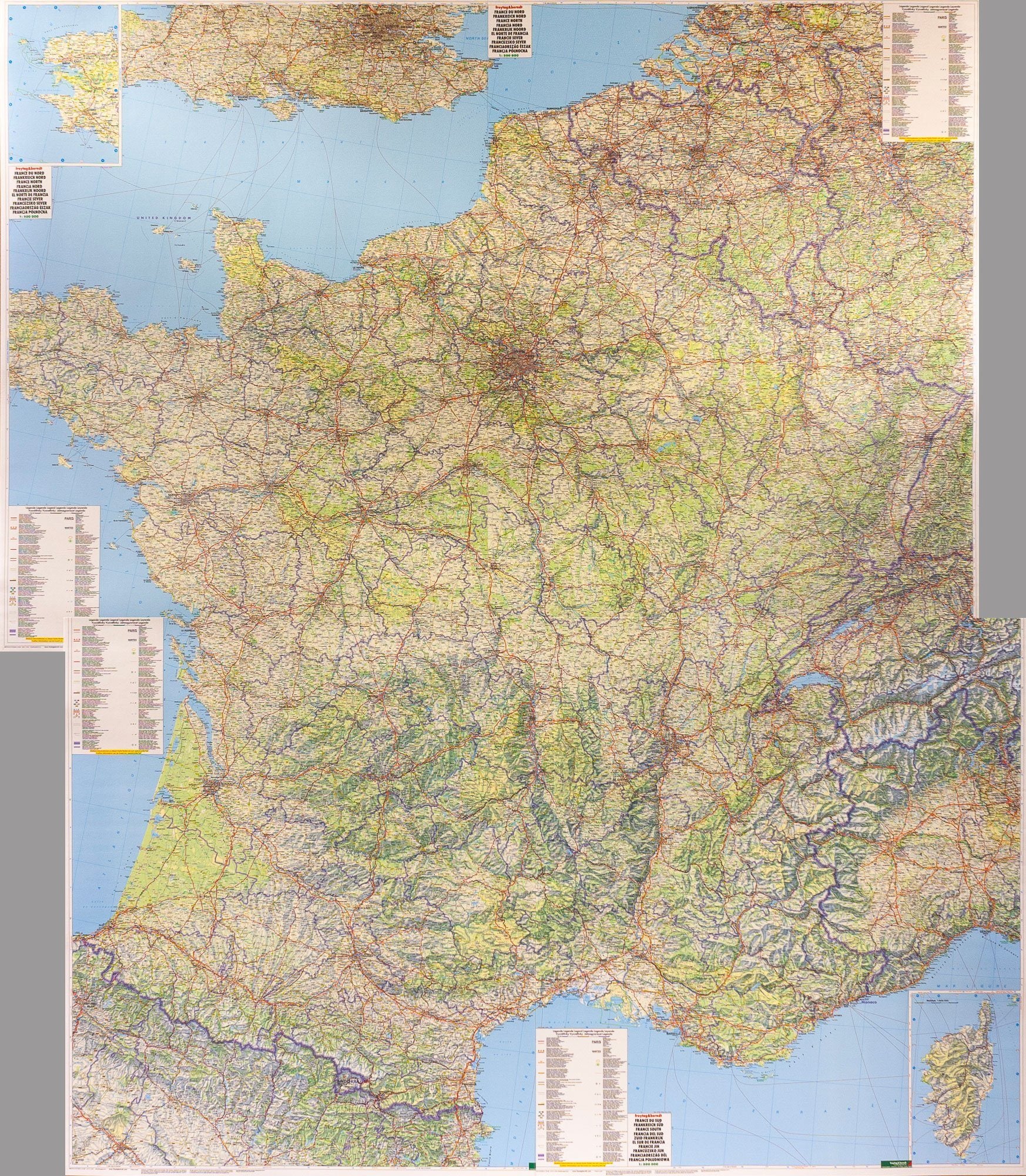 Grande carte murale routière de France vintage 120 cm x90 cm – Luckyfind