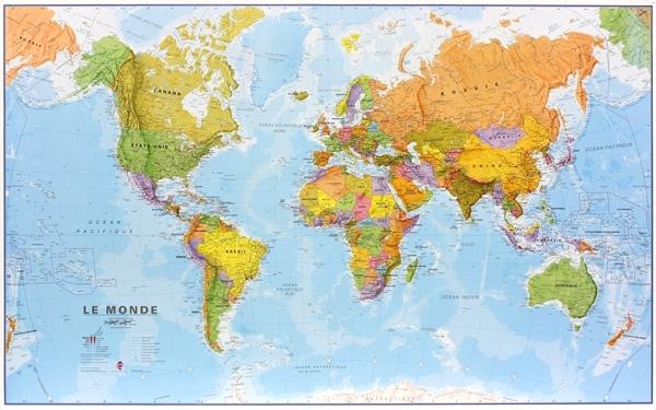 Carte du Monde Murale Deco  Map Monde Deco Murale - Planisphère