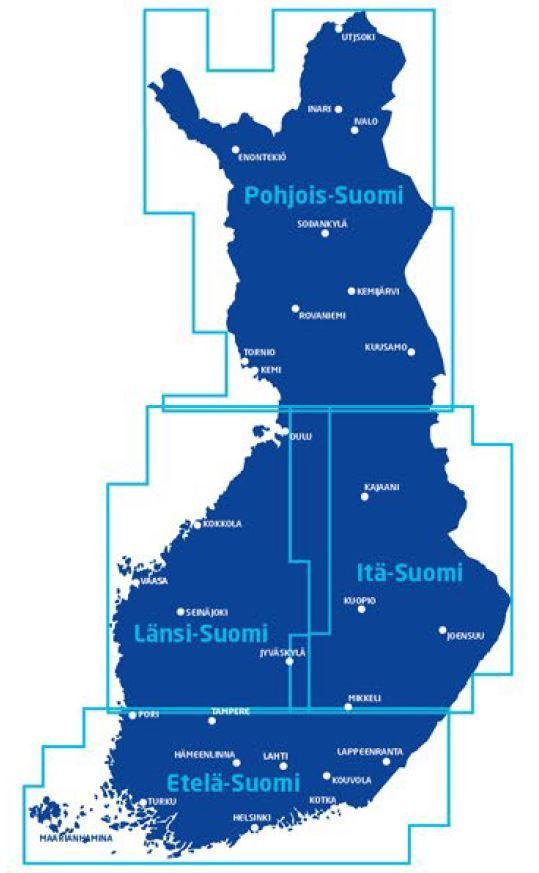Carte régionale n° 8 - Finlande Ouest, Länsi-Suomi Road map | Karttakeskus carte pliée Karttakeskus 