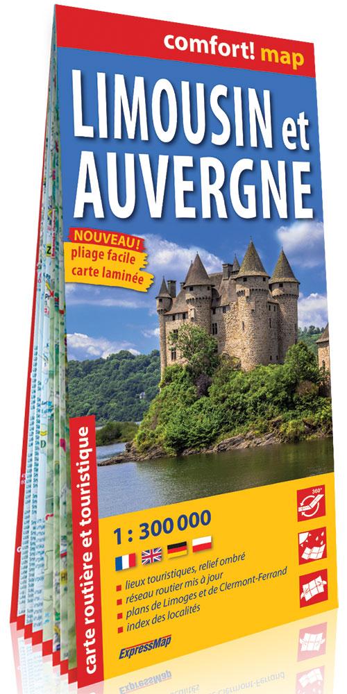 Carte routière plastifiée - Limousin, Auvergne | Express Map carte pliée Express Map 