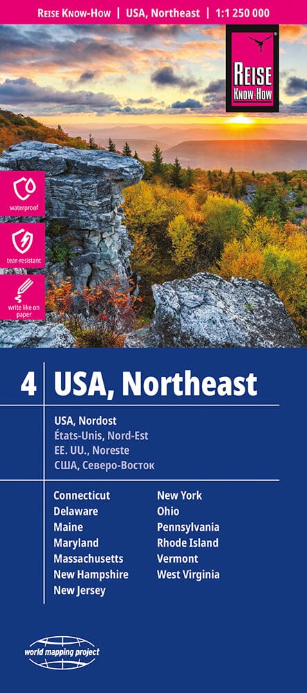 Carte routière USA n° 4 - USA Nord-est
