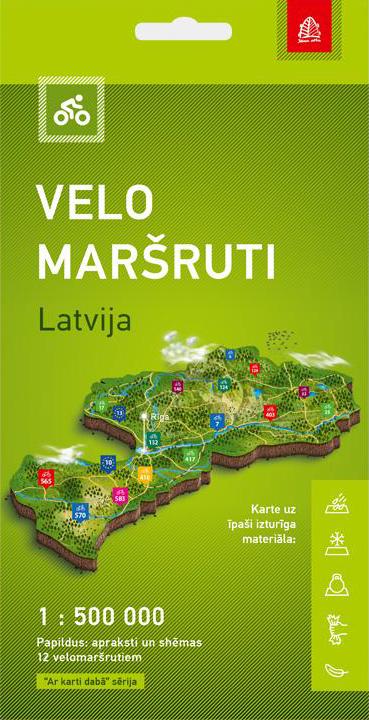 Carte spéciale cyclisme - Lettonie (en letton) | Jana Seta carte pliée Jana Seta 