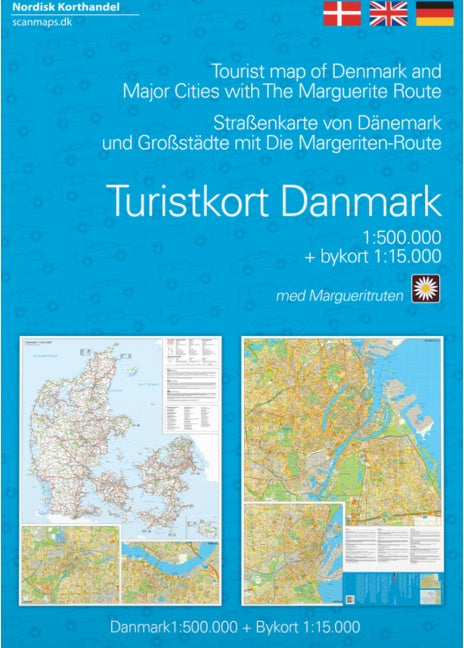 Carte touristique - Danemark & Route Marguerite | Scanmaps carte pliée Scanmaps 