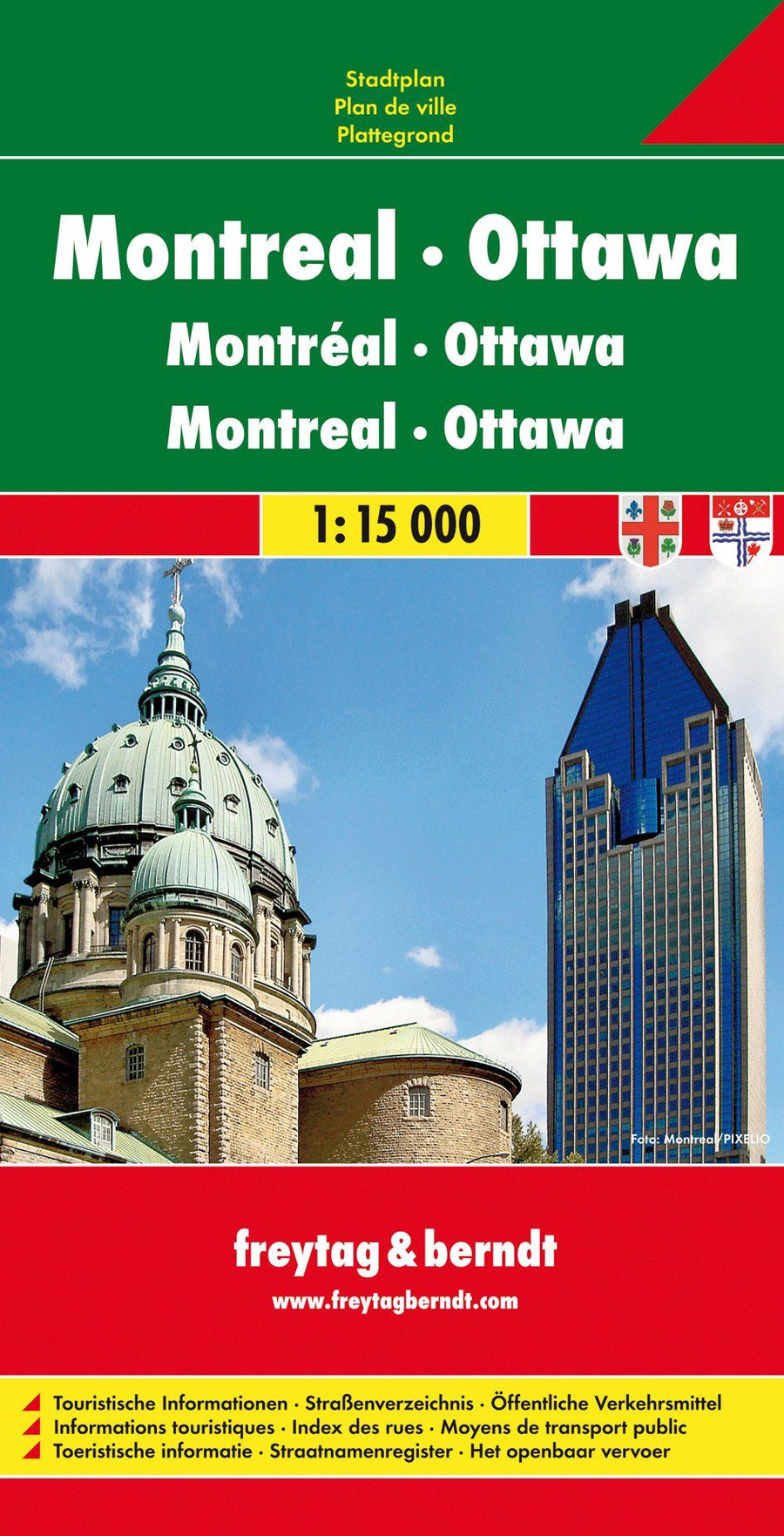 Plan détaillé - Ottawa, Montréal | Freytag & Berndt carte pliée Freytag & Berndt 