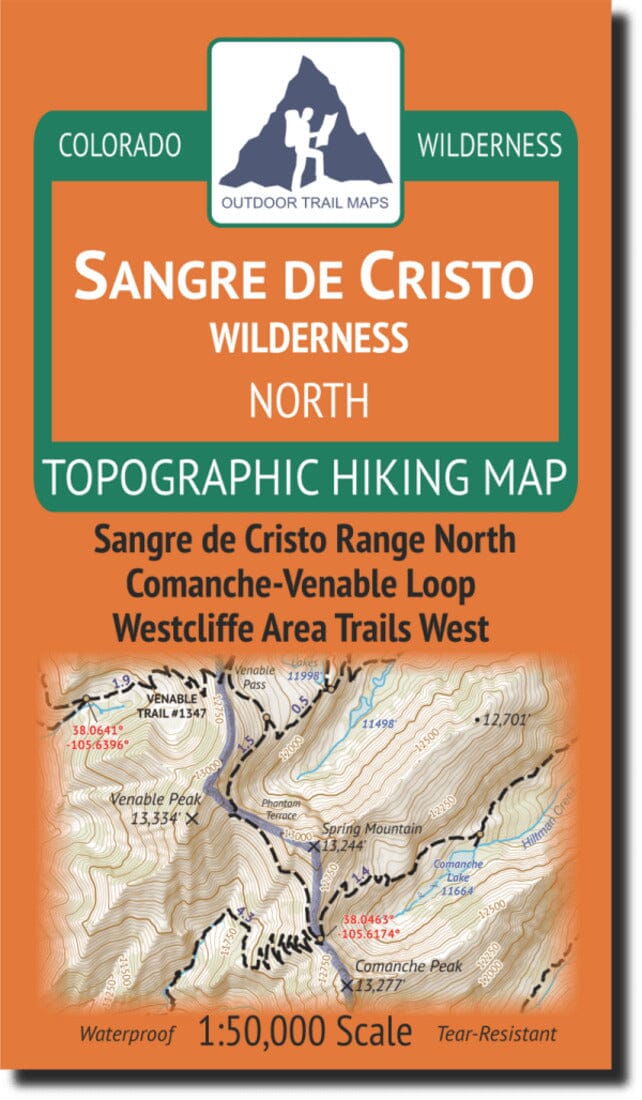 Sangre de Cristo Wilderness - NORTH | Outdoor Trail Maps LLC carte pliée