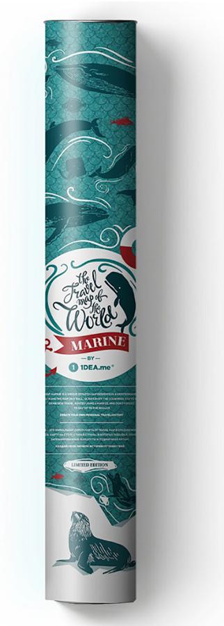 Carte murale à gratter petit format (en anglais) - Travel Map, édition Marine World (60 x 40 cm) | 1DEA.me