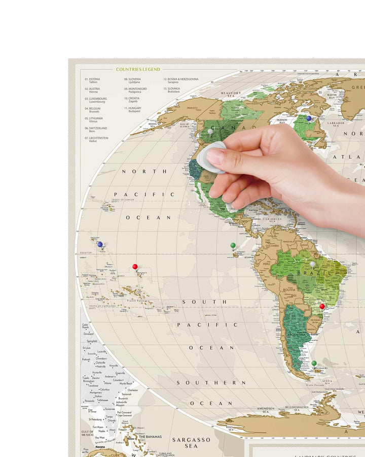 Carte murale à gratter (en anglais) - Travel map of the World, édition Geography (88x 60 cm) | 1DEA.me