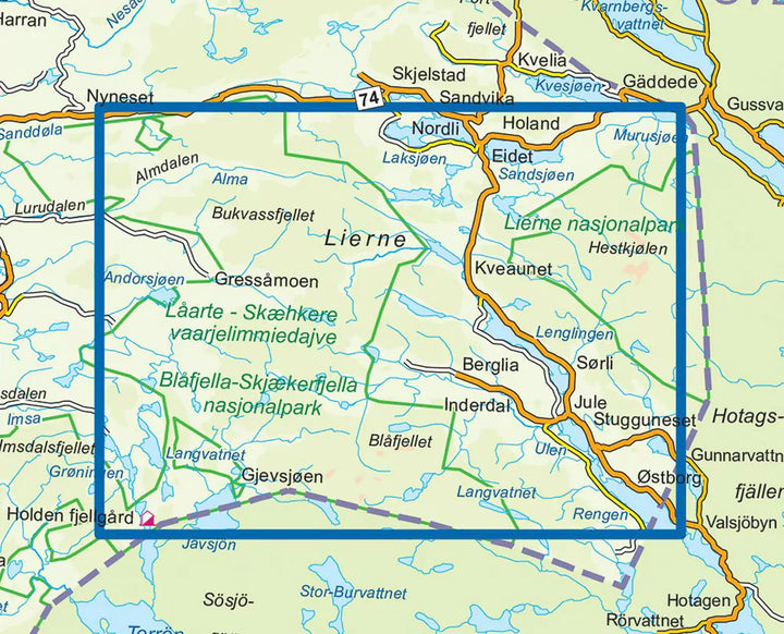 Carte de randonnée n° 3050 - Lierne (Norvège) | Nordeca - série 3000