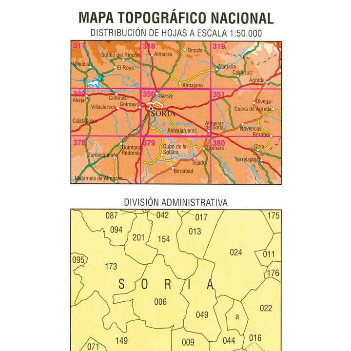 Carte topographique de l'Espagne n° 0350 - Soria | CNIG - 1/50 000