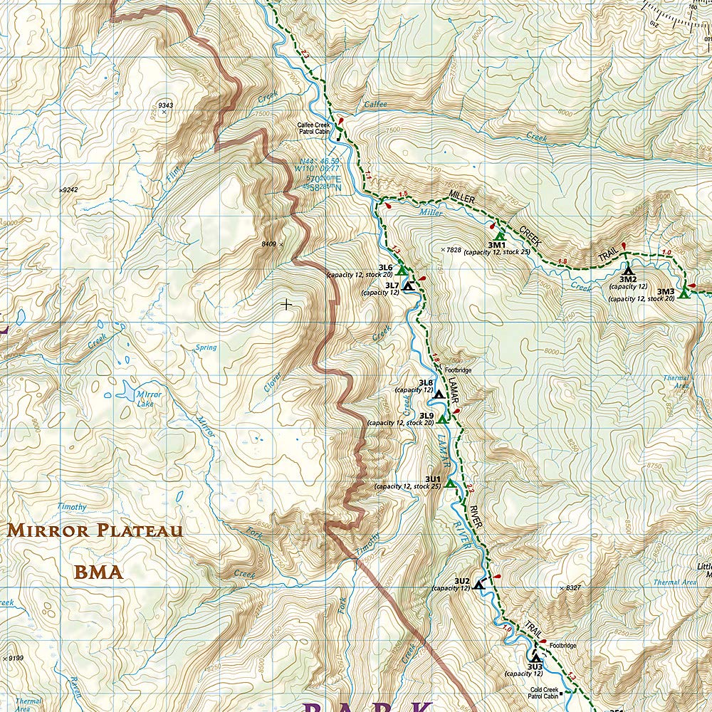 Carte de randonnée n° 304 - Tower, Canyon (Parc National de Yellowstone, USA) | National Geographic