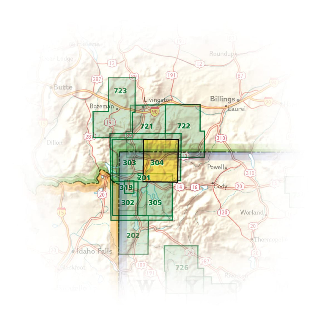 Carte de randonnée n° 304 - Tower, Canyon (Parc National de Yellowstone, USA) | National Geographic