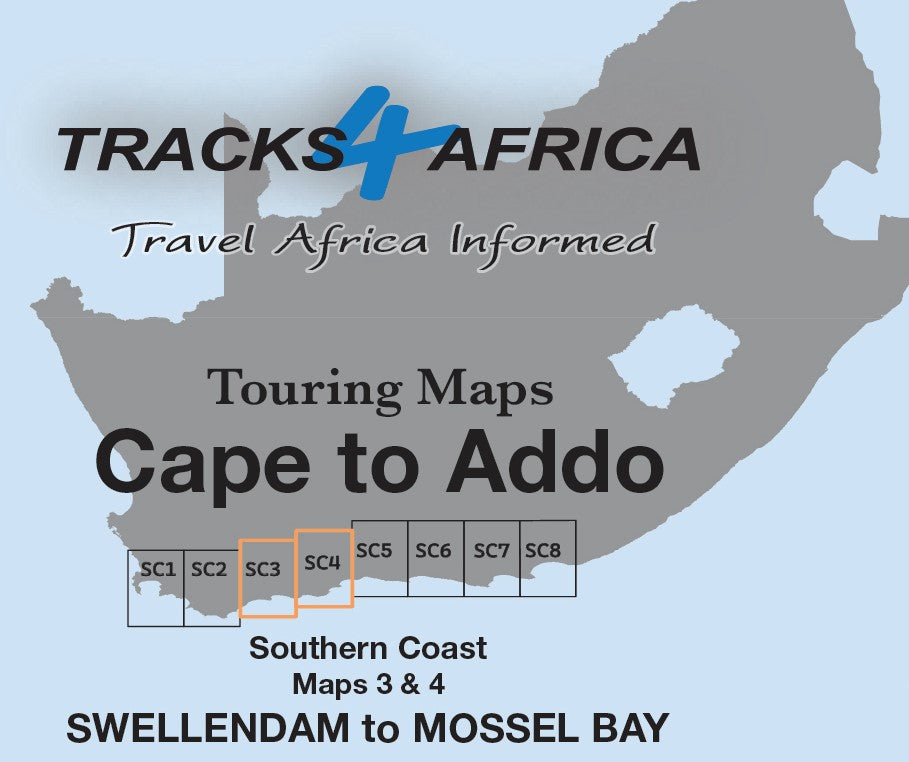 Carte touristique imperméable - Swellendam to Mossel Bay (Afrique du Sud) | Tracks4Africa