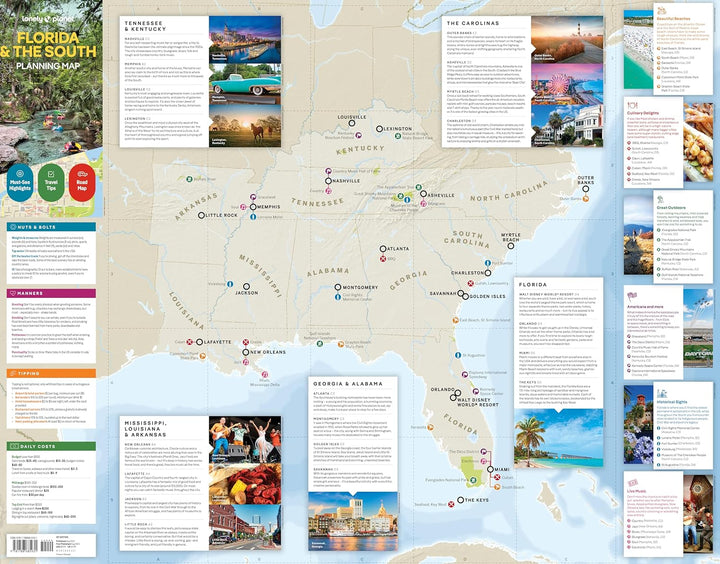 Carte de planification (en anglais) - Florida & the South | Lonely Planet