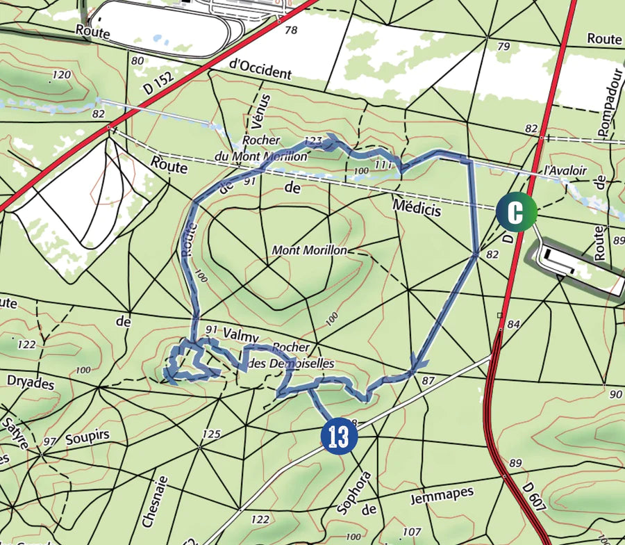 Carte de randonnée - Fontainebleau : découverte & randonnée | VTOPO