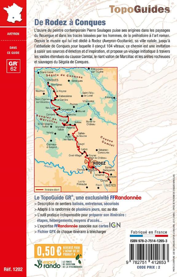 Topoguide de randonnée - De Rodez à Conques, sur les pas de Pierre Soulages - GR62 | FFR