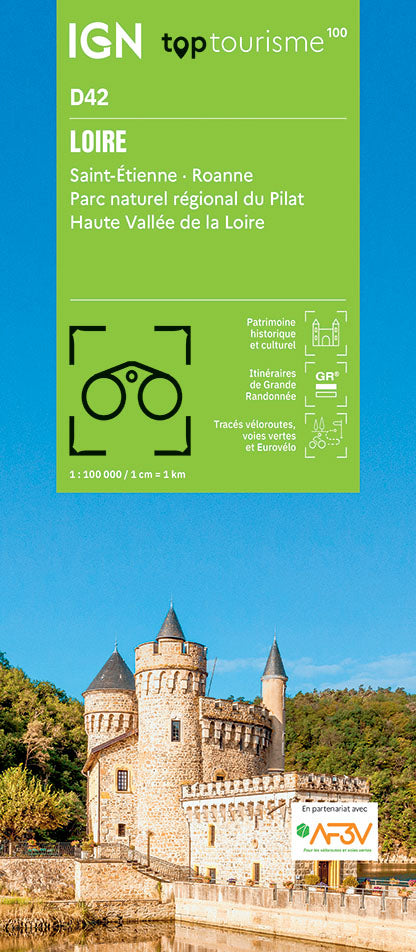 Carte touristique TOP100D42 - Loire | IGN