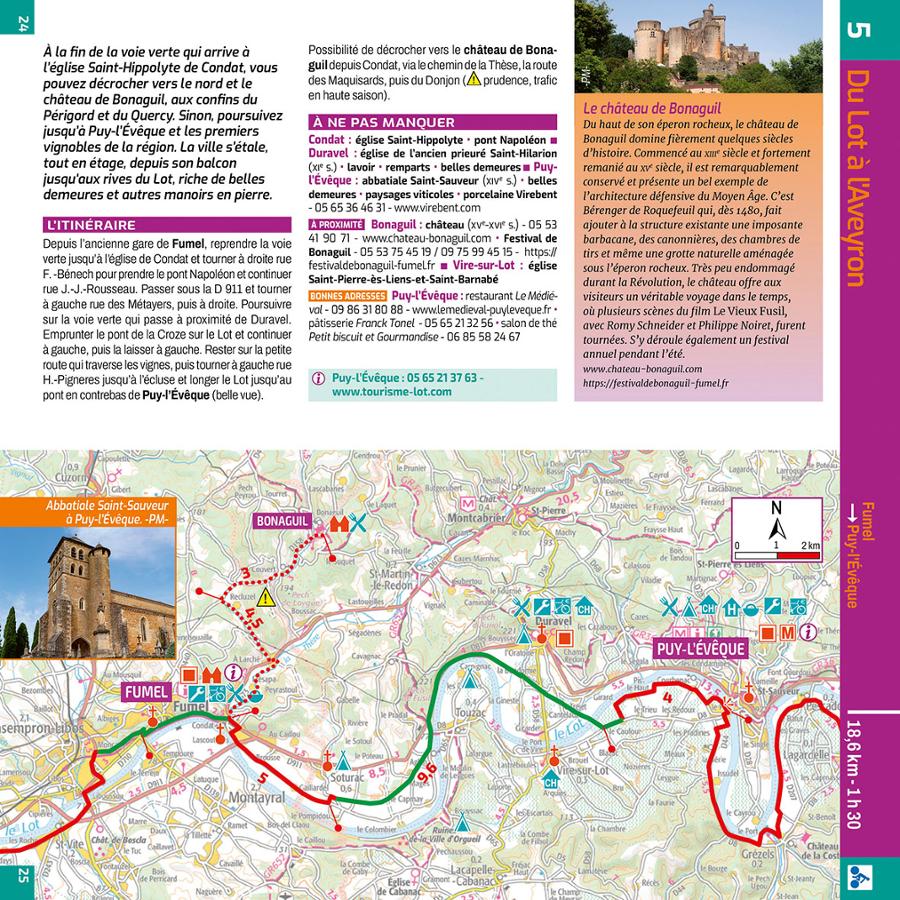 Guide vélo - La Vallée du Lot à vélo, d'Aiguillon à La Canourgue | Chamina