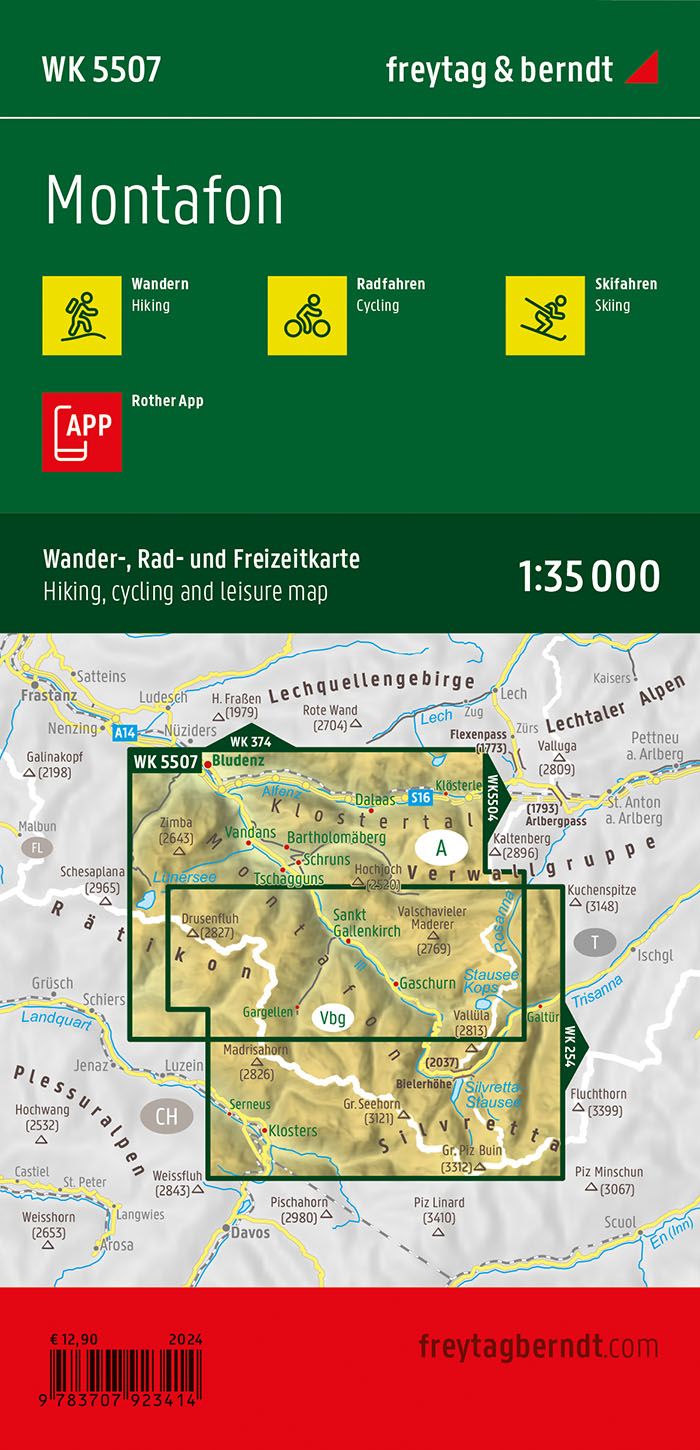 Carte de randonnée n° WK5507 - Montafon | Freytag & Berndt