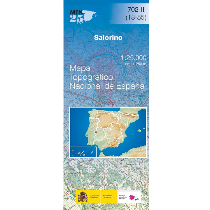 Carte topographique de l'Espagne n° 0702.2 - Salorino | CNIG - 1/25 000