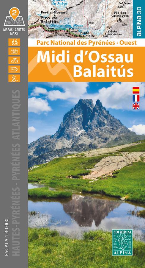 Lot de 2 cartes de randonnée - Midi d'Ossau, Balaitus (Parc national des Pyrénées Ouest) | Alpina