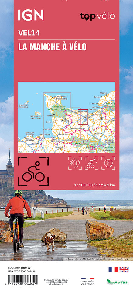 Carte cycliste - La Manche à vélo | IGN