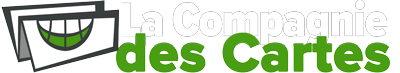Logo de La Compagnie des Cartes en version française, blanche