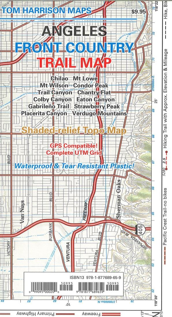 Angeles Front Country, Californie | Tom Harrison Maps carte pliée Tom Harrison Maps 