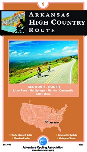 Arkansas High Country - Route #1 | Adventure Cycling Association carte pliée Adventure Cycling Association 