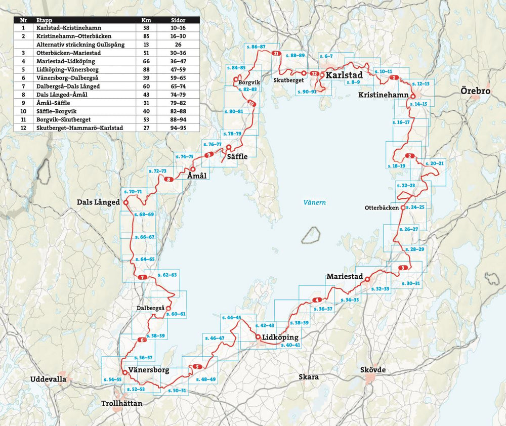 Atlas cycliste - Vänerleden (Suède) | Calazo carte pliée Calazo 