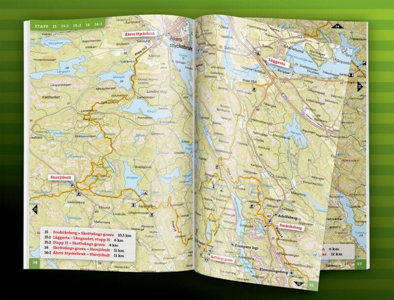 Atlas de plein air - Sörmlandsleden (Suède) | Calazo - Friluftsatlas carte pliée Calazo 